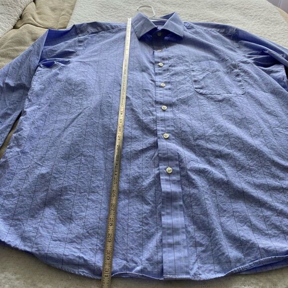Men’s Button Up Shirt - Club Room Blue Shirt Size 17.5 - Picture 7 of 7